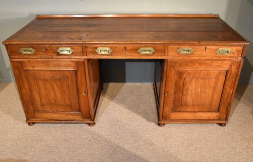 LATE 19TH CENTURY SOLID TEAK CAMPAIGN DESK - ADDITIONAL PHOTO 2