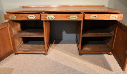 LATE 19TH CENTURY SOLID TEAK CAMPAIGN DESK - ADDITIONAL PHOTO 5