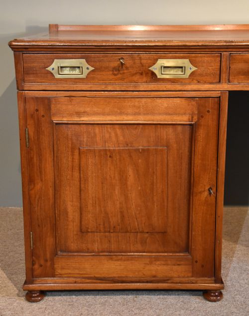 LATE 19TH CENTURY SOLID TEAK CAMPAIGN DESK - ADDITIONAL PHOTO 6