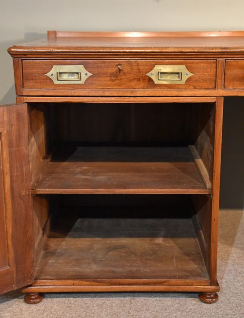 LATE 19TH CENTURY SOLID TEAK CAMPAIGN DESK - ADDITIONAL PHOTO 8