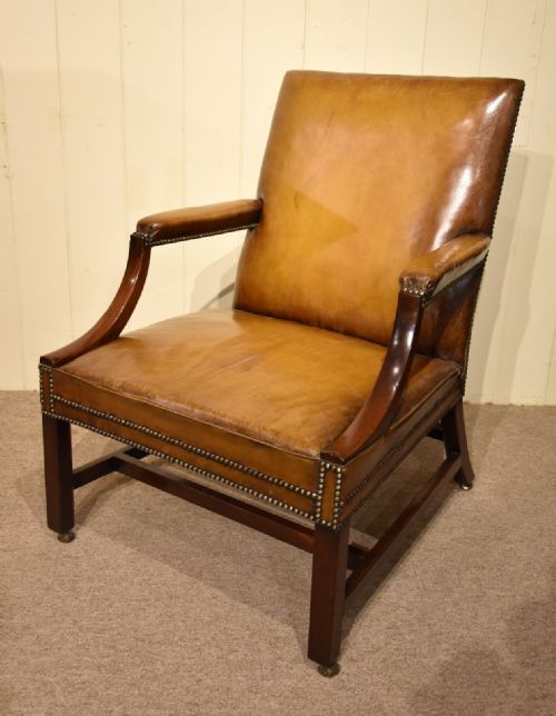 george iii mahogany gainsborough library chair - CATEGORY: ANTIQUE CHAIRS - DATED 18TH CENTURY