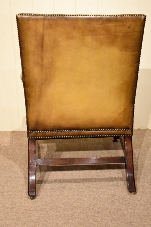GEORGE III MAHOGANY GAINSBOROUGH LIBRARY CHAIR - ADDITIONAL PHOTO 5