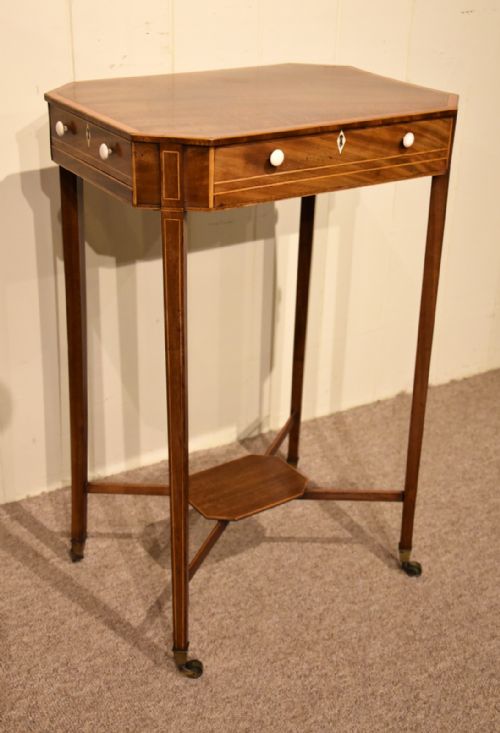 GEORGE III SATINWOOD INLAID WORK TABLE - ADDITIONAL PHOTO 3