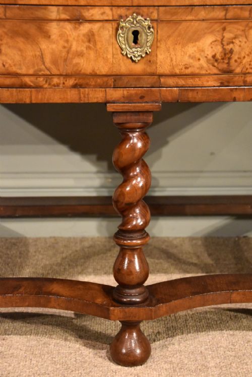 QUEEN ANNE BURR WALNUT CABINET ON STAND - ADDITIONAL PHOTO 8