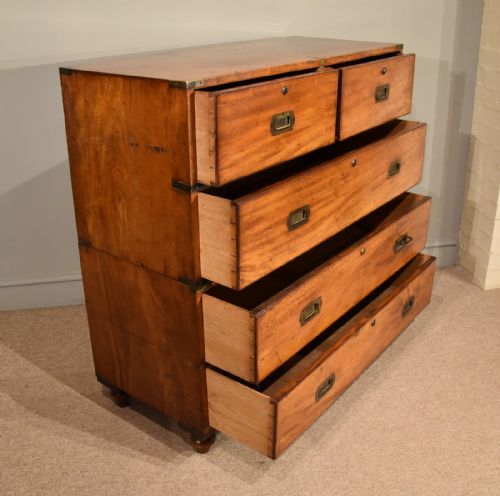 19TH CENTURY MILITARY CAMPAIGN CHEST OF DRAWERS - ADDITIONAL PHOTO 4