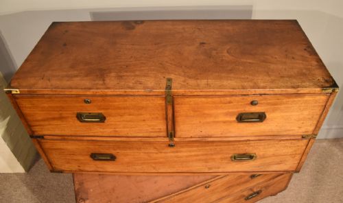 19TH CENTURY MILITARY CAMPAIGN CHEST OF DRAWERS - ADDITIONAL PHOTO 8