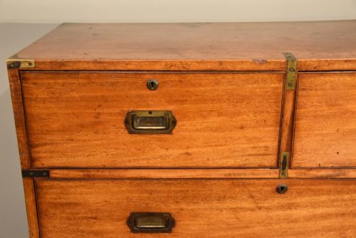 19TH CENTURY MILITARY CAMPAIGN CHEST OF DRAWERS - ADDITIONAL PHOTO 9