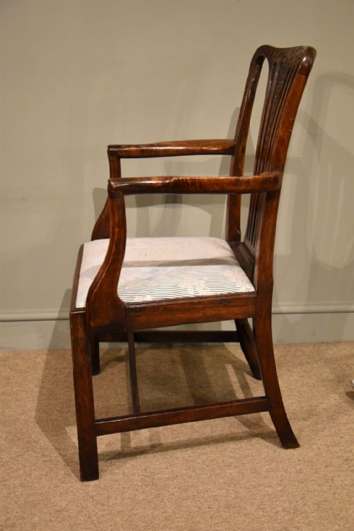 GEORGE III WALNUT ELBOW ARMCHAIR - ADDITIONAL PHOTO 4