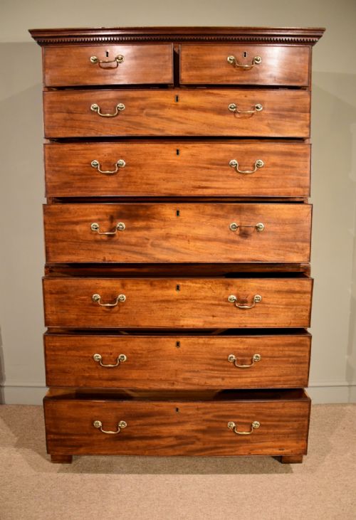 GEORGE III MAHOGANY CHEST ON CHEST TALLBOY - ADDITIONAL PHOTO 1
