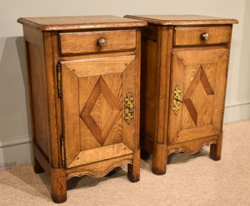 OAK AND FRUITWOOD BEDSIDE TABLES - ADDITIONAL PHOTO 1