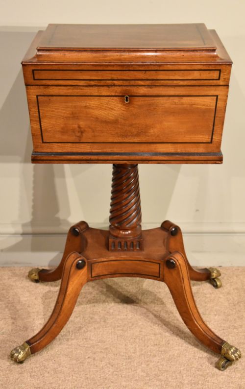 regency period mahogany tea poy - CATEGORY: ANTIQUE BOXES - DATED REGENCY