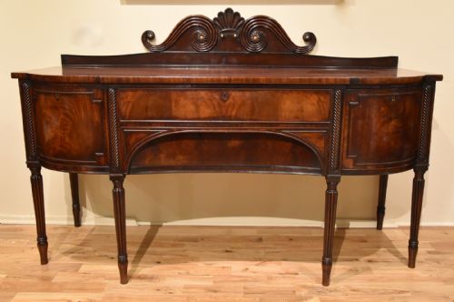 regency bow ended sideboard of gillows design - CATEGORY: ANTIQUE SIDEBOARDS - DATED REGENCY