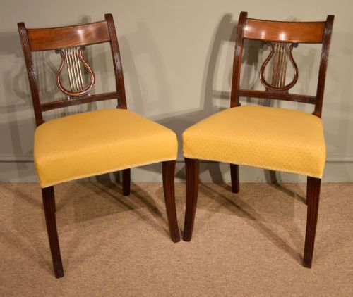 REGENCY BRASS INLAID HARP SIDE CHAIRS - ADDITIONAL PHOTO 1