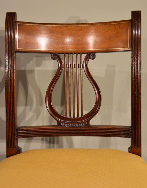 REGENCY BRASS INLAID HARP SIDE CHAIRS - ADDITIONAL PHOTO 2