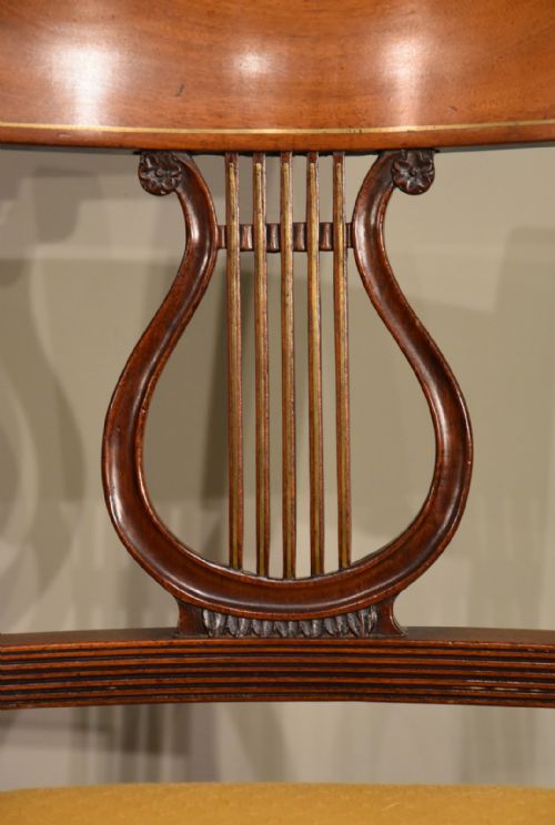 REGENCY BRASS INLAID HARP SIDE CHAIRS - ADDITIONAL PHOTO 3