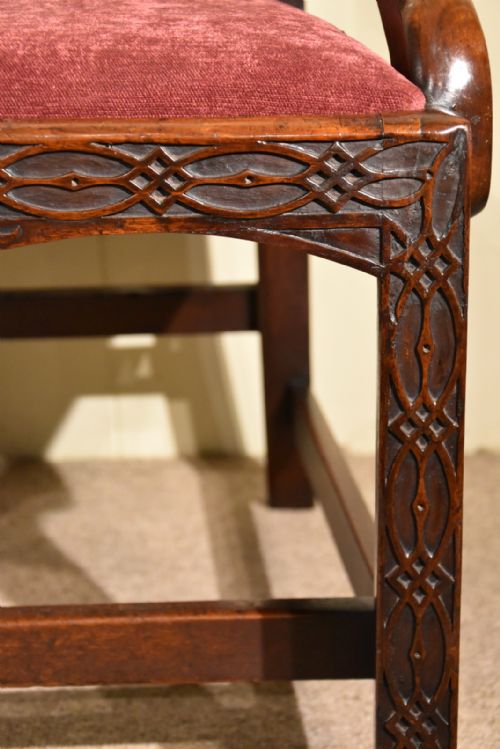 PAIR MAHOGANY ARMCHAIRS MID 18TH CENTURY - ADDITIONAL PHOTO 7