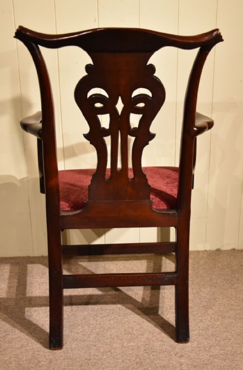 PAIR MAHOGANY ARMCHAIRS MID 18TH CENTURY - ADDITIONAL PHOTO 9