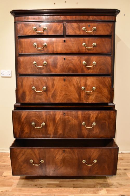 GEORGE III TALLBOY CHEST ON CHEST - ADDITIONAL PHOTO 6