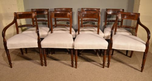 regency set of eight dining chairs - CATEGORY: ANTIQUE CHAIRS - DATED 19TH CENTURY