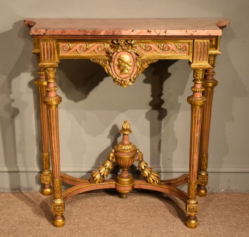gilded console table 19th century - CATEGORY: ANTIQUE TABLES - DATED 19TH CENTURY