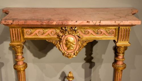 GILDED CONSOLE TABLE 19TH CENTURY - ADDITIONAL PHOTO 1
