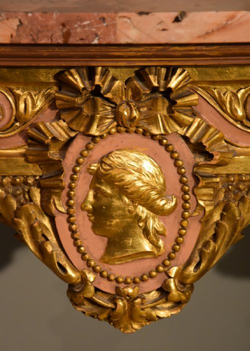 GILDED CONSOLE TABLE 19TH CENTURY - ADDITIONAL PHOTO 2