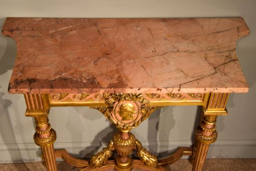 GILDED CONSOLE TABLE 19TH CENTURY - ADDITIONAL PHOTO 4