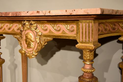 GILDED CONSOLE TABLE 19TH CENTURY - ADDITIONAL PHOTO 6
