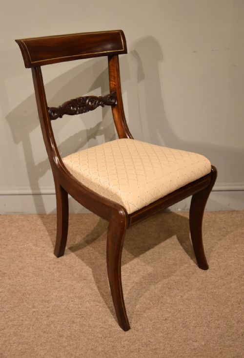 SIX REGENCY DINING CHAIRS WITH BRASS INLAID - ADDITIONAL PHOTO 1