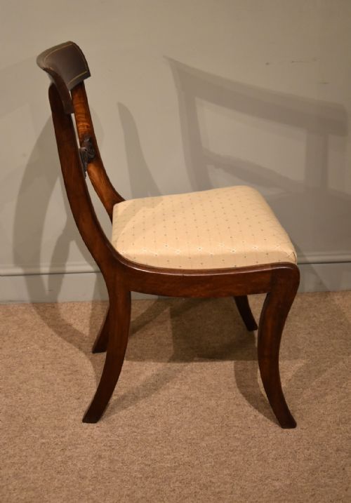 SIX REGENCY DINING CHAIRS WITH BRASS INLAID - ADDITIONAL PHOTO 2