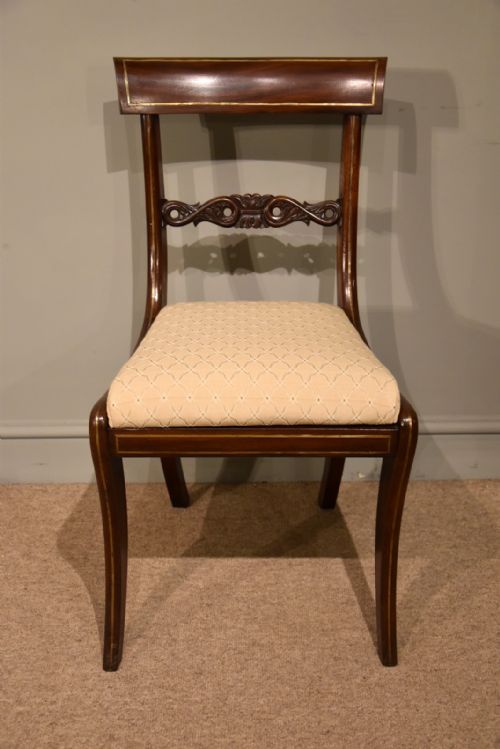 SIX REGENCY DINING CHAIRS WITH BRASS INLAID - ADDITIONAL PHOTO 5