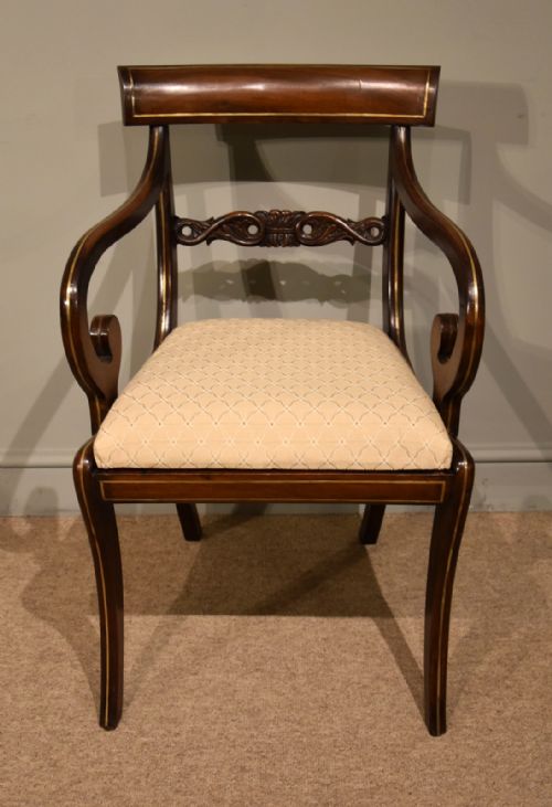 SIX REGENCY DINING CHAIRS WITH BRASS INLAID - ADDITIONAL PHOTO 6