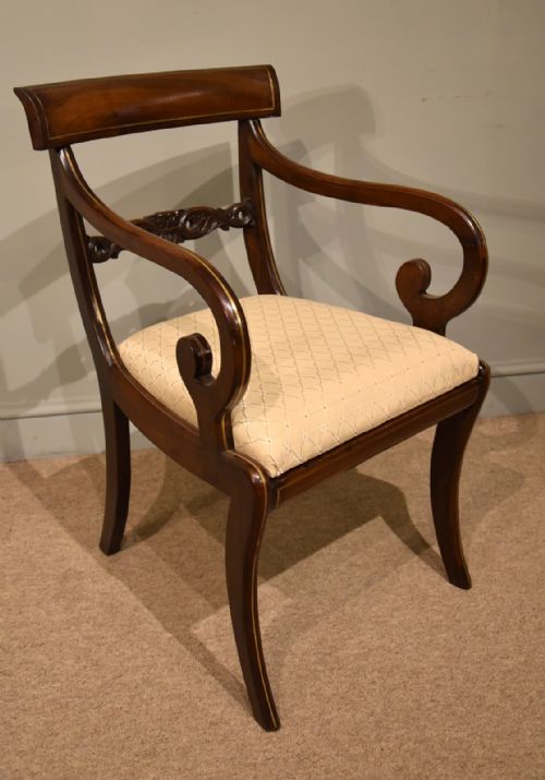 SIX REGENCY DINING CHAIRS WITH BRASS INLAID - ADDITIONAL PHOTO 7