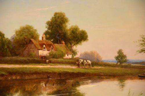 TRANQUIL DAY BY THE RIVER OIL PAINTING BY ROBIN FENSON - ADDITIONAL PHOTO 2