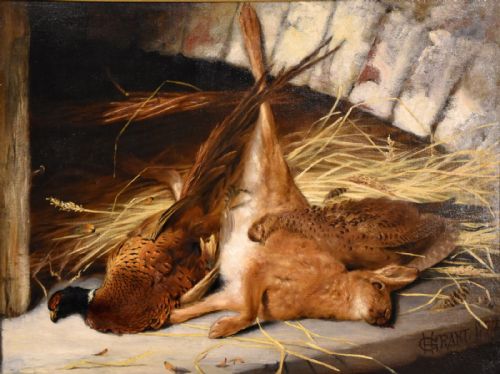 THE GAME LARDER OIL PAINTING BY HENRY GRANT - ADDITIONAL PHOTO 1