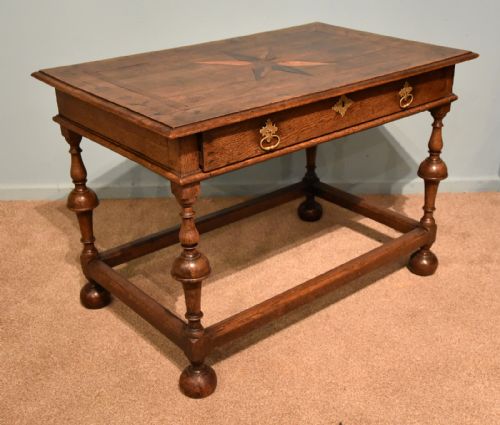 WILLIAM AND MARY INLAID COUNTRY SIDE TABLE - ADDITIONAL PHOTO 2