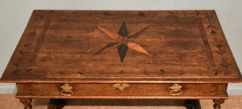 WILLIAM AND MARY INLAID COUNTRY SIDE TABLE - ADDITIONAL PHOTO 3