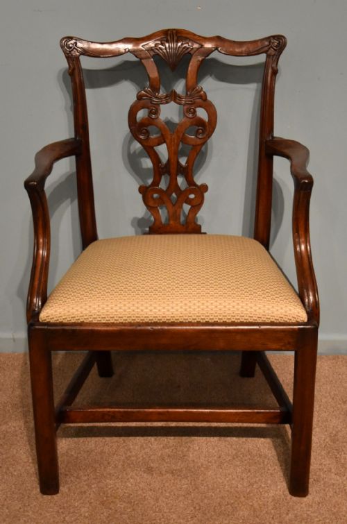 chippendale period walnut armchair - CATEGORY: ANTIQUE CHAIRS - DATED 18TH CENTURY