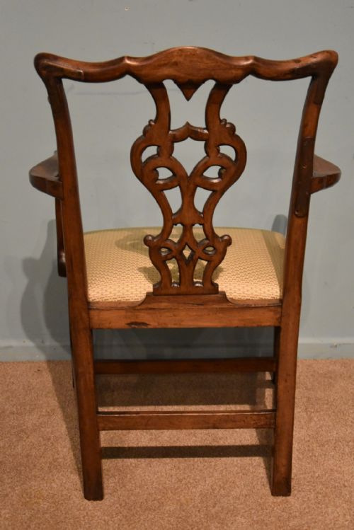 CHIPPENDALE PERIOD WALNUT ARMCHAIR - ADDITIONAL PHOTO 4
