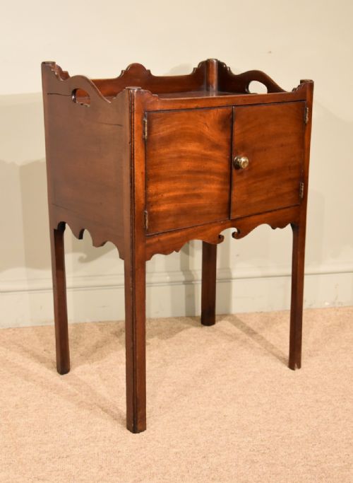 BEDSIDE TABLE GEORGE 111 MAHOGANY COMMODE - ADDITIONAL PHOTO 3
