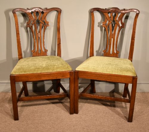 pair carved side chairs 18th century - CATEGORY: ANTIQUE CHAIRS - DATED 18TH CENTURY