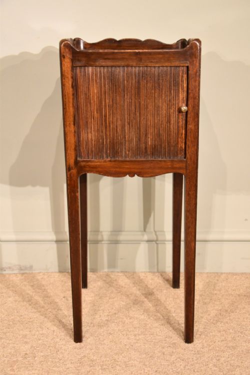 bedside table george 111 tambour commode - CATEGORY: ANTIQUE CABINETS - DATED 18TH CENTURY