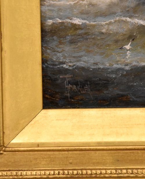 OIL PAINTING SHIPPING OFF GRAVESEND AND ROCHESTER NEAR STROOD PAIR WILLIAM ANSLOW THORNLEY - ADDITIONAL PHOTO 3