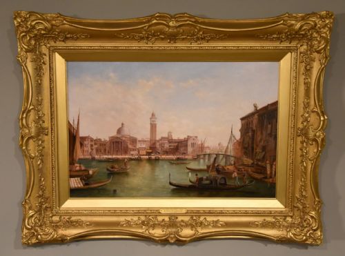 oil painting by alfred pollentine san pietro de castello venice - CATEGORY: ANTIQUE ART - DATED 19TH CENTURY