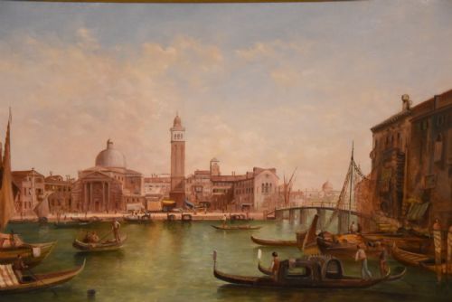 OIL PAINTING BY ALFRED POLLENTINE SAN PIETRO DE CASTELLO VENICE - ADDITIONAL PHOTO 1