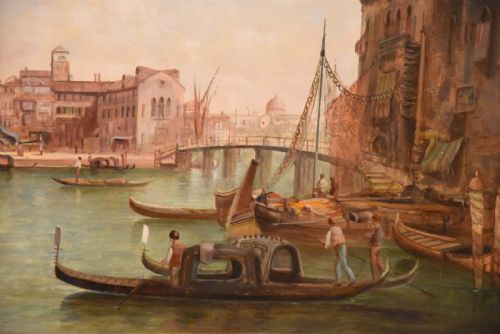 OIL PAINTING BY ALFRED POLLENTINE SAN PIETRO DE CASTELLO VENICE - ADDITIONAL PHOTO 2