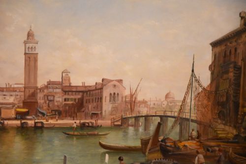 OIL PAINTING BY ALFRED POLLENTINE SAN PIETRO DE CASTELLO VENICE - ADDITIONAL PHOTO 5