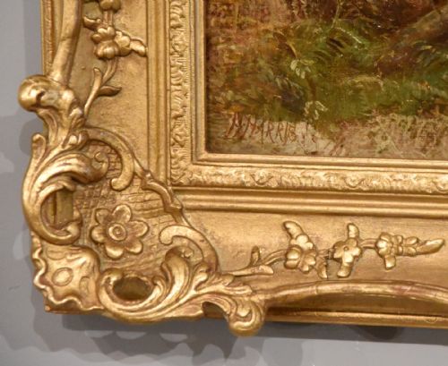 OIL PAINTING BY HENRY HARRIS LYNCLIFF CASTLE - ADDITIONAL PHOTO 4