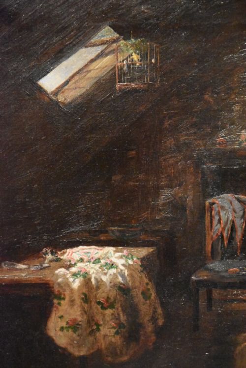 OIL PAINTING THE CANARY BY HARRY FRIER - ADDITIONAL PHOTO 3
