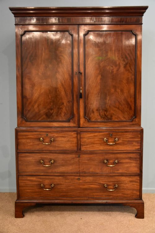 a george iii hepplewhite design linen press - CATEGORY: ANTIQUE CUPBOARDS - DATED 18TH CENTURY